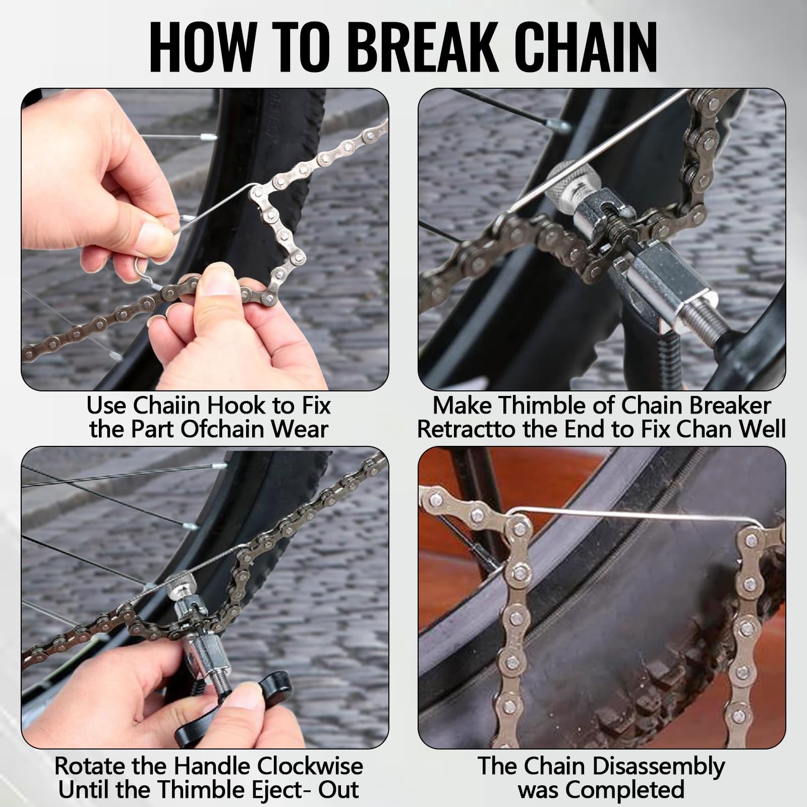 Kit Riparazione Catena Bici - Smagliacatena, Pinza, Calibro Usura E Rivetti Per 6-12 Velocità - Foto 7