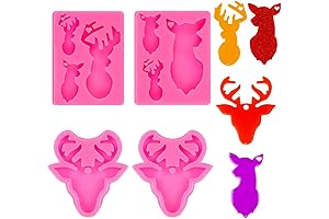 Patelai Christmas Deer Keychains Silicone Molds Kit