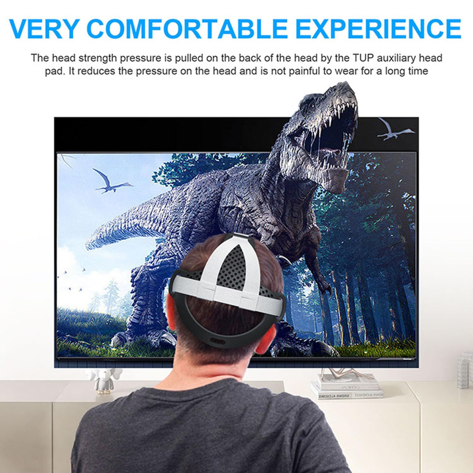 LICHIFIT Cuscino per la Testa in TPU per Meta Quest 3 VR Cuffie Sostituzione del Cuscinetto di Supporto della Cinghia per la Testa Comodo Cuscinetto ausiliario Riduci la Pressione Tappetino p - 5