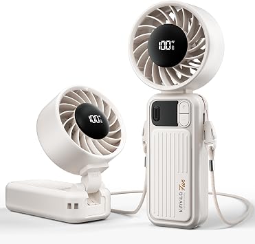 Mini Portable Handheld Fan, Small Personal Travel Beach Fans, White