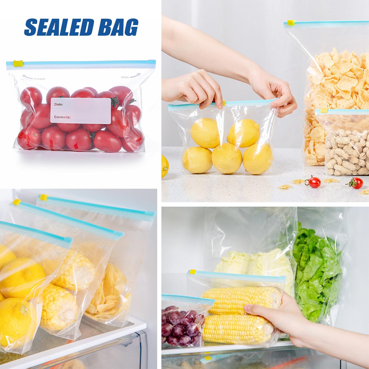 Sac De Stockage Alimentaire, Sac De Congélation Réutilisable Pour La Conservation Des Légumes, Des Fruits, Du Pain - Maison