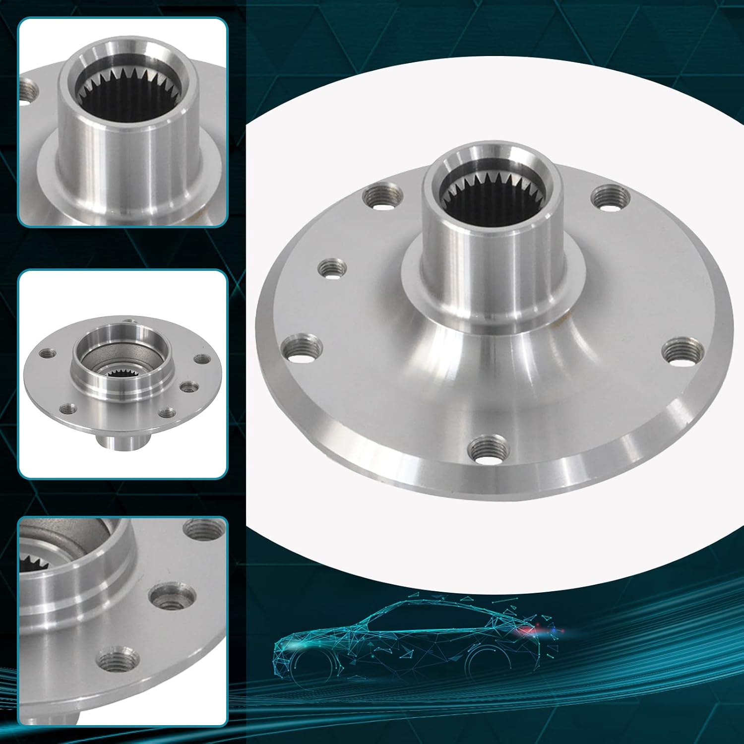 IRONTEK Rear Wheel Hub & Bearing fit for BMW (2005-2013 325i/ 2007-2011 328i) 2 PCS w/o ABS 33416760056x2 6 Blots