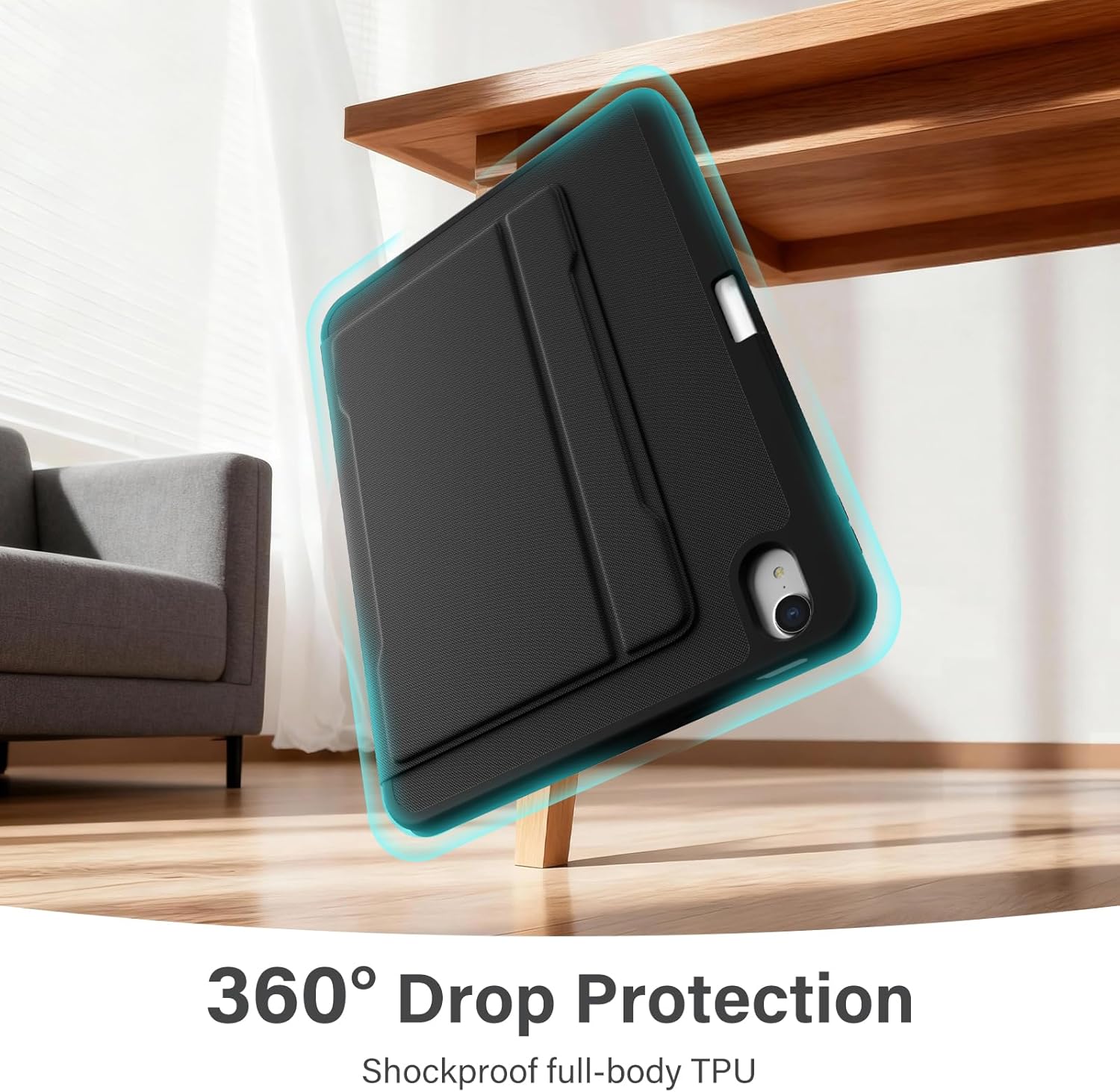 Akkerds for iPad (A16) 11th Generation Case 11 Inch 2025, for iPad 10th Generation Case 10.9 Inch 2022 with Pencil Holder, Multiple Angles Stand Cover, Shockproof TPU Back, Auto Sleep/Wake, Black - Image 7