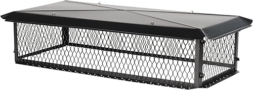 HGB172910 Tapa de chimenea multicombustible, 17" x 29" x 10" de altura, acero galvanizado