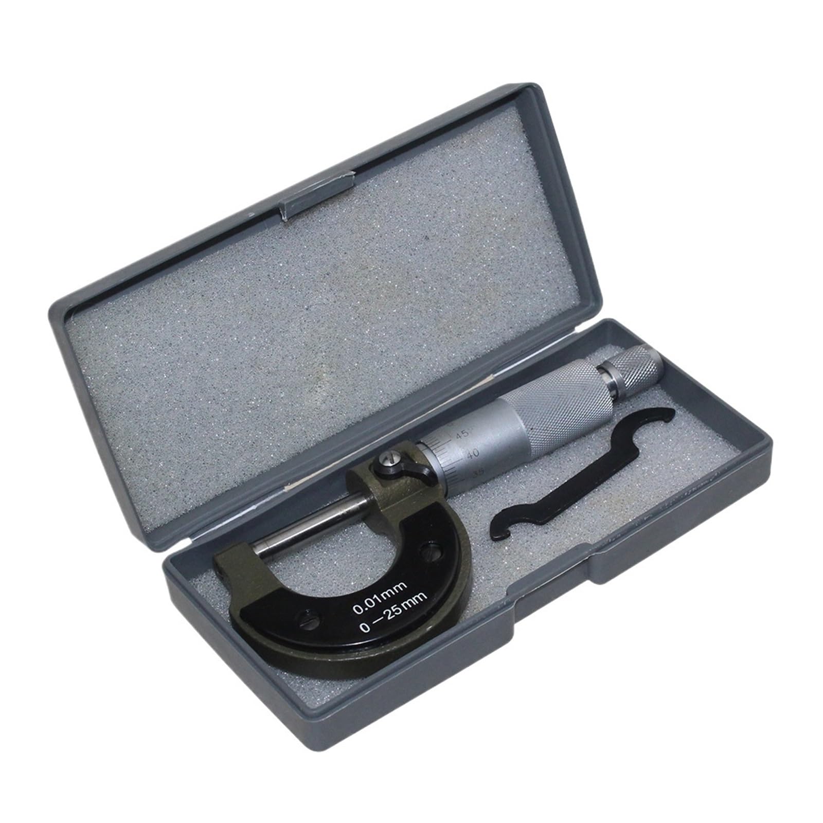 Set di Strumenti Micrometro Esterno 0-25 mm 0,01 mm – Strumento di misurazione con Calibro a corsoio con Scatola