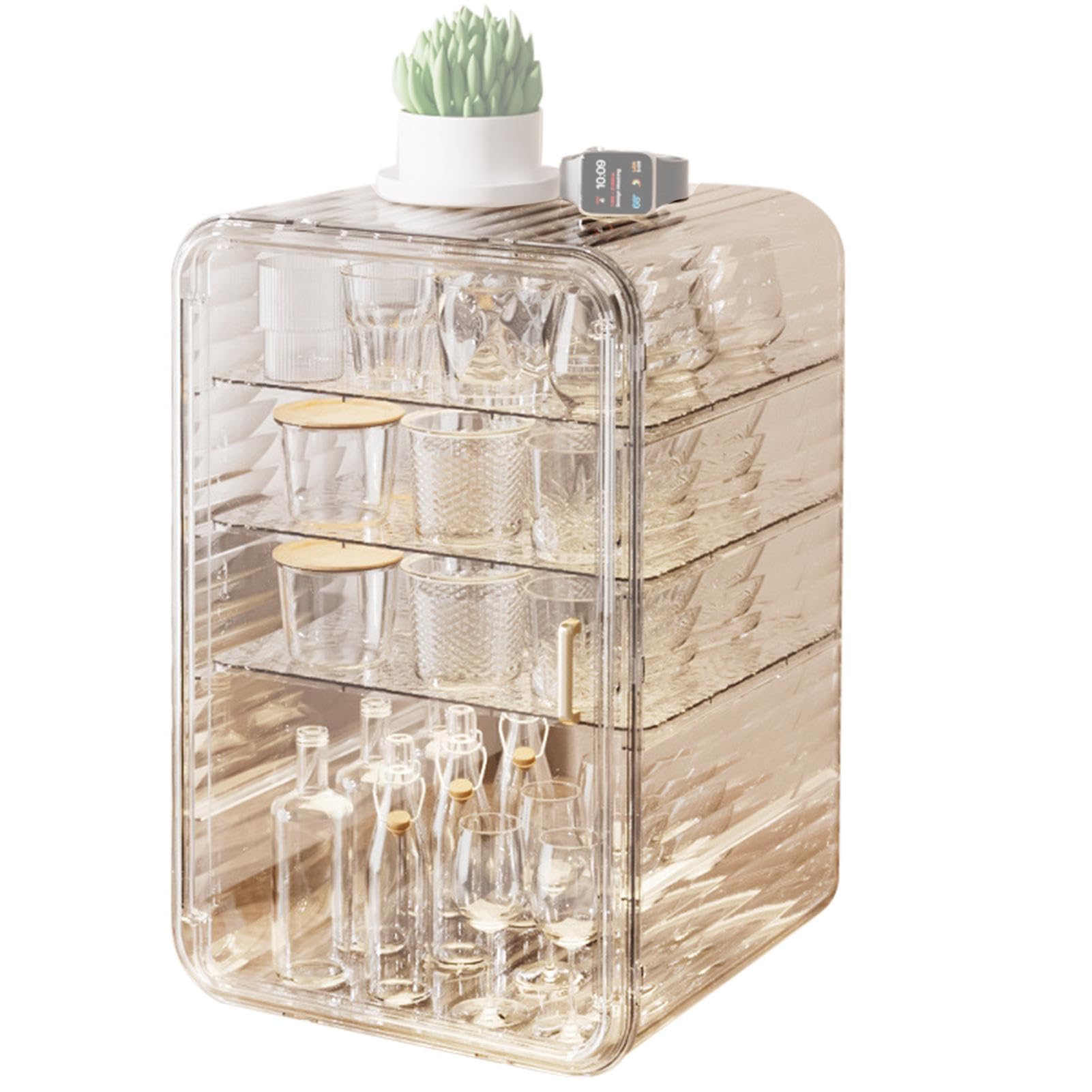 Organizador de té transparente multicapa para un rincón de café elegante