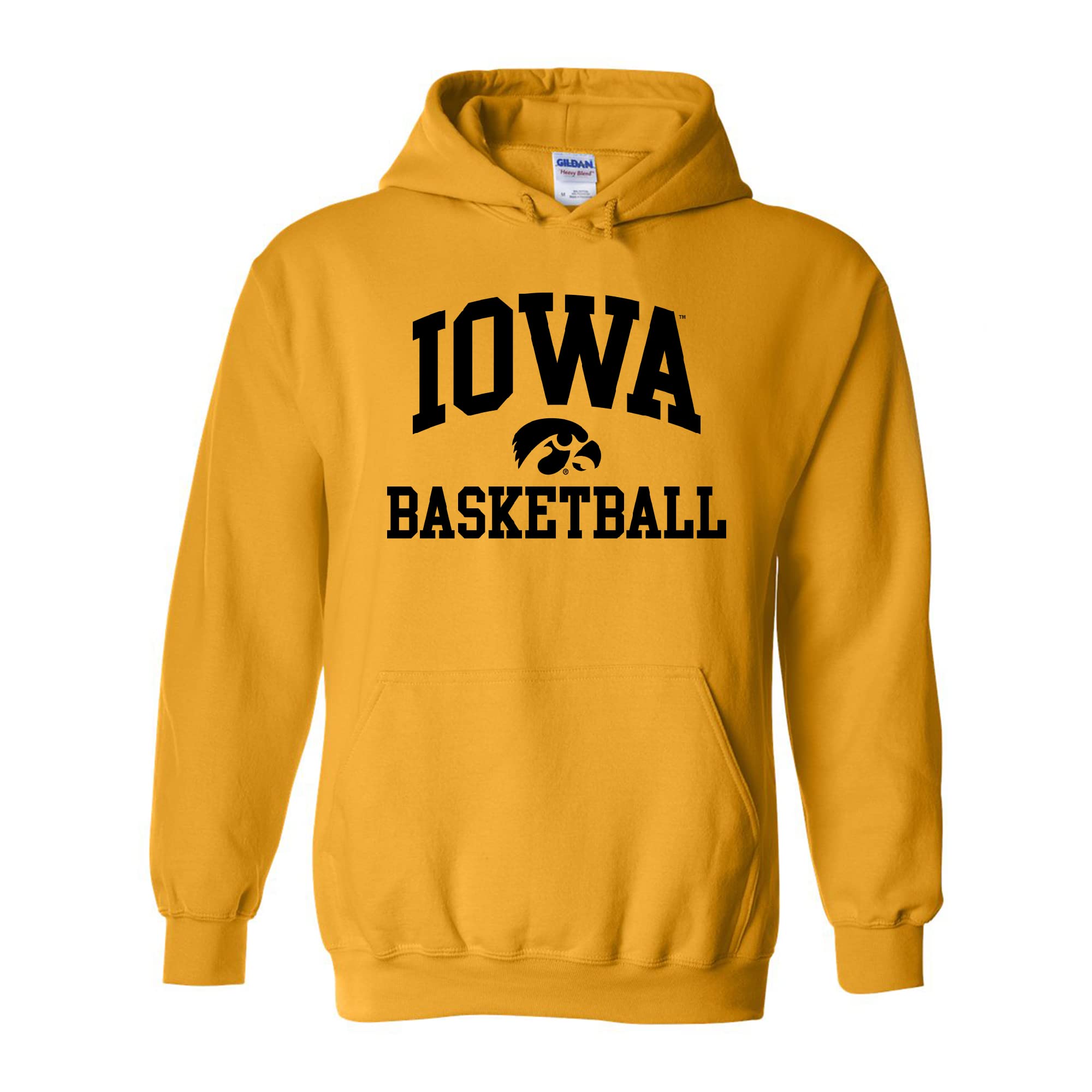 UGP Campus Apparel AH1096 - Iowa Hawkeyes Arch Logo Basketball HOODIE - Small - Gold