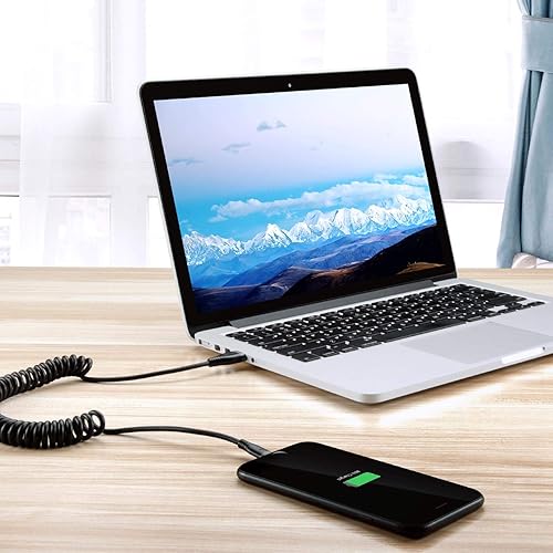 Miniatura 3 de Miger Cable Lightning en espiral, cable de carga para iPhone de 4 pies para automóvil, paquete de 2 cables Lightning de 4 pies con certificación MFi