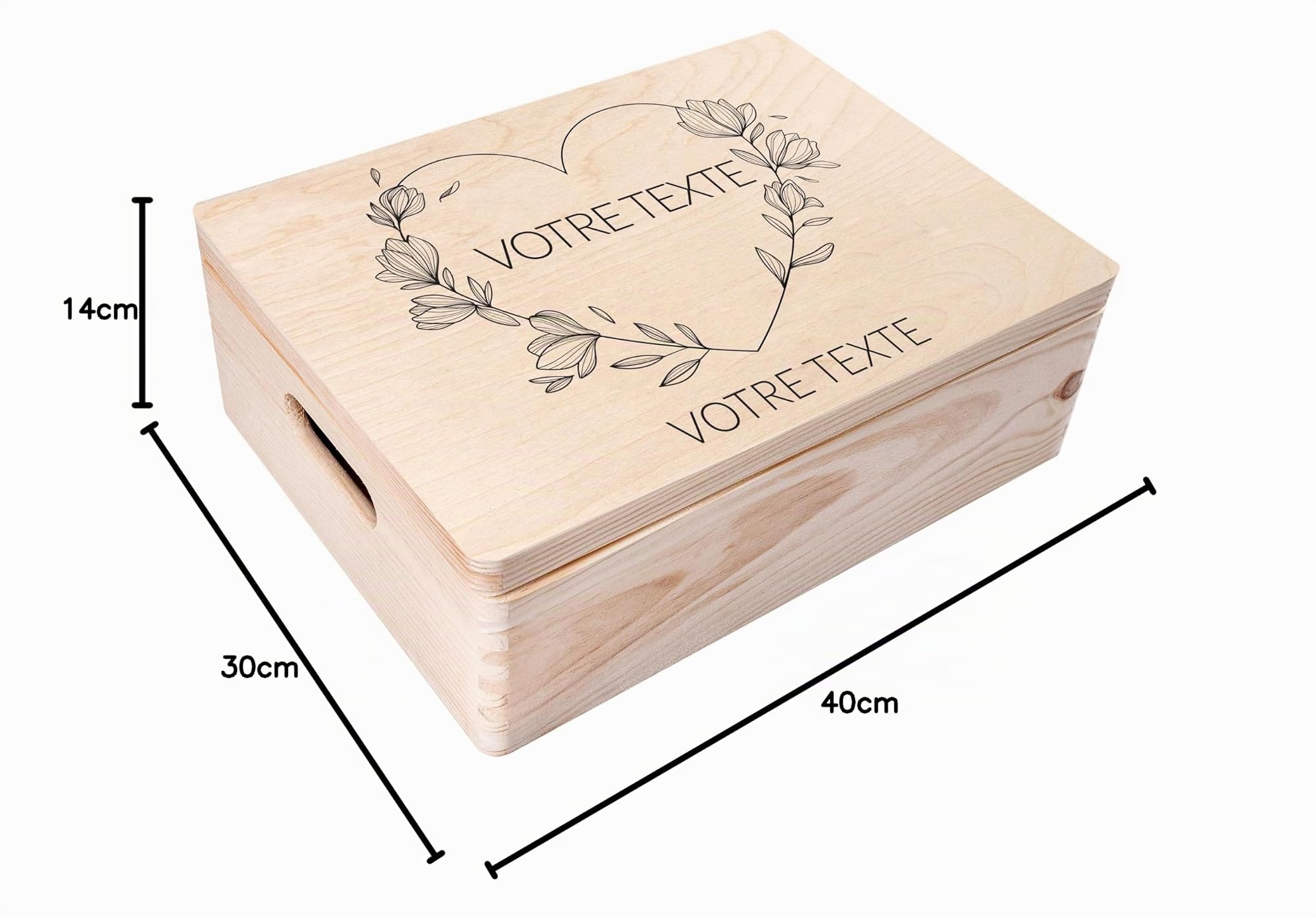 Creative DECO Caja Madera de Recuerdos Personalizada con Texto Deseos