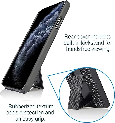 Miniatura 6 de Aduro Combo de funda y funda para iPhone 11 Pro Max, carcasa delgada y funda giratoria con clip para cinturón, con soporte integrado para iPhone de