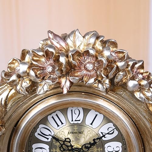 Miniatura 4 de Reloj retro de escritorio y de mesa, reloj de mesa retro, estilo europeo, estilo retro, de mantamanto, reloj de cuarzo de resina, para sala de