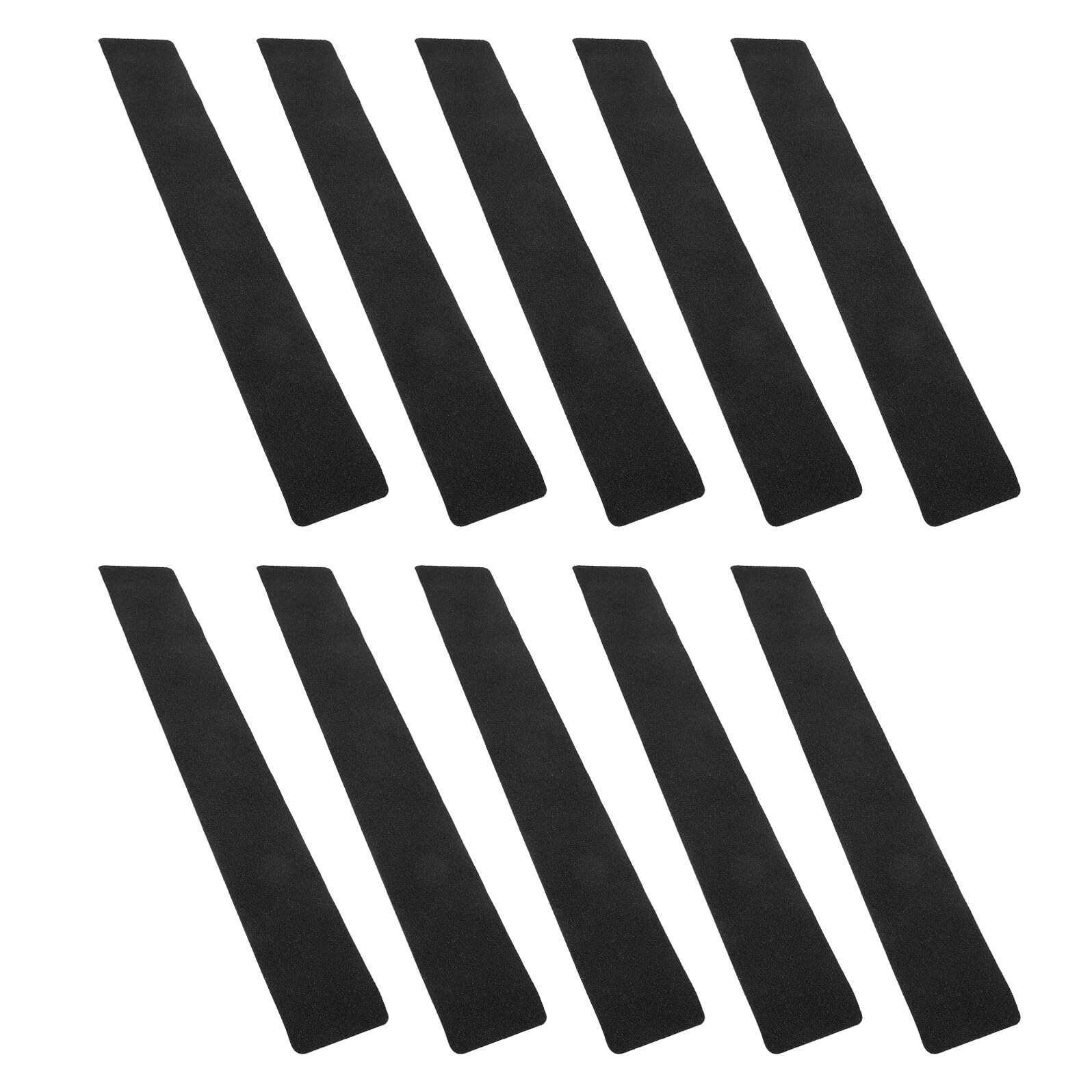 Cinta Antideslizante para Escaleras 10 Piezas Adhesivo Autoadhesivo de PVC Negro Mate 20X76 CM Tiras Antideslizantes para Peldaños de Interior y Exterior Aptas para Madera