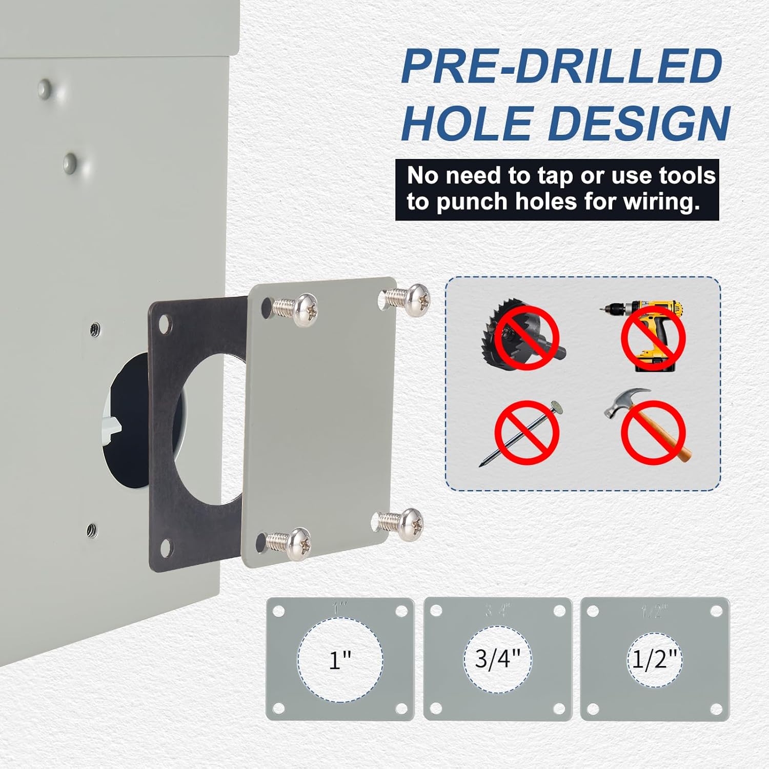 50 Amp EV/RV Power Outlet Box, Weather Resistant Extra Heavy Duty EV-Grade 14-50R Receptacle, NEMA 3R Enclosed Lockable Weatherproof Outdoor Metal Box, EV Charger, 3-Pole, 4-Wire, ETL Listed