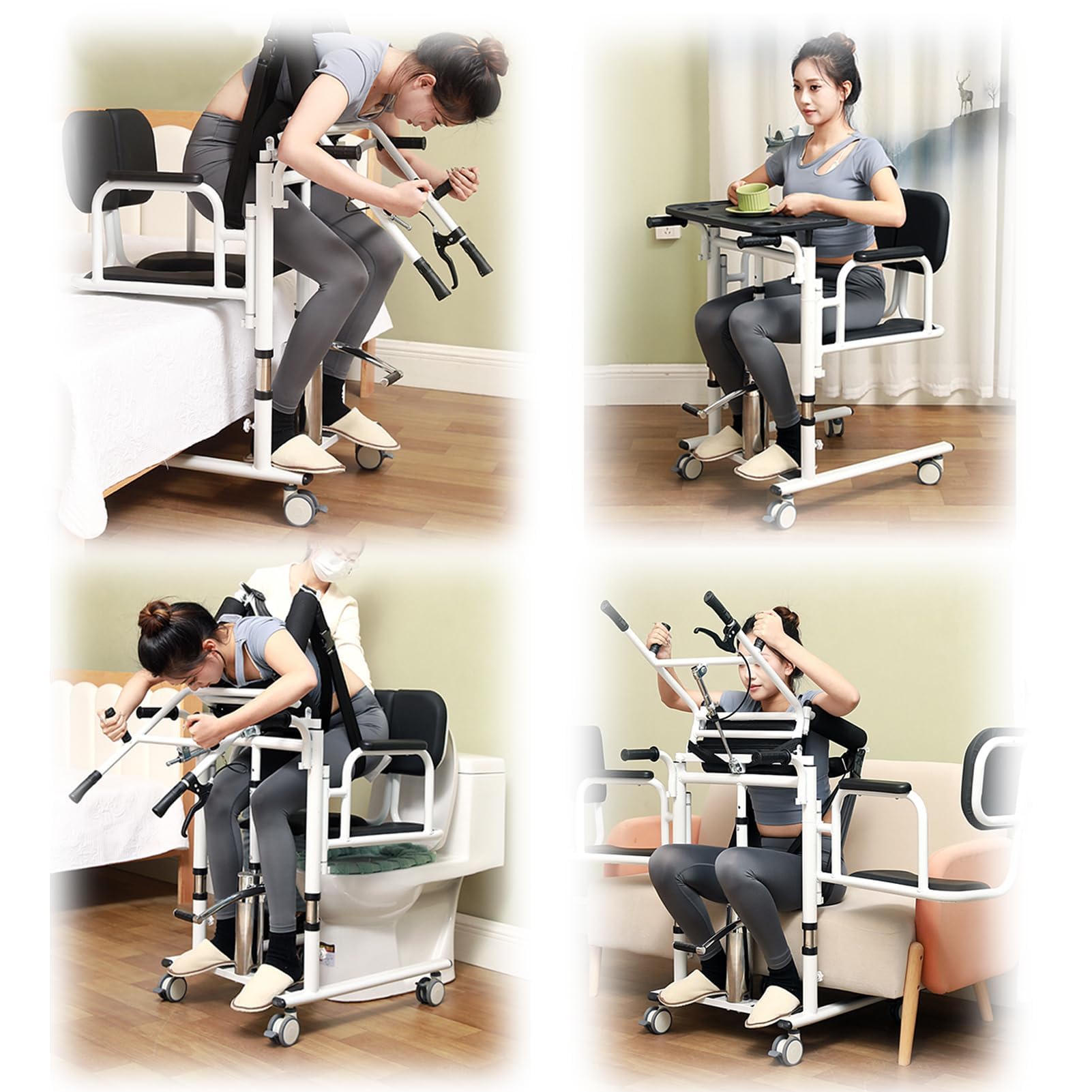 Silla Elevadora Para Traslado De Pacientes Con Estante Asistido Del Levantamiento Del Cuerpo Superior, Levantamiento Hidráulico Para Los Ancianos, Transferencia Del Cuerpo (Blue, A)