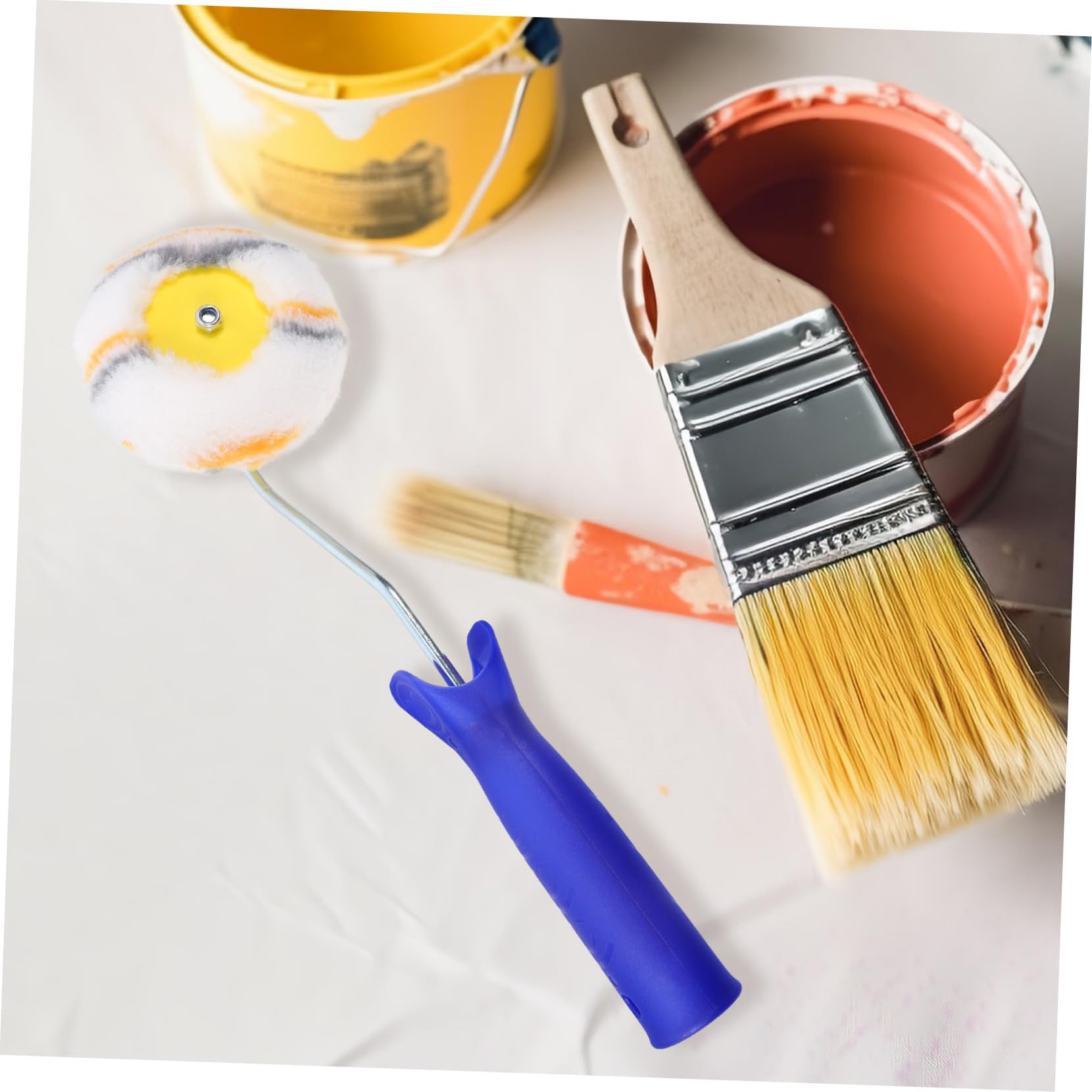 Housoutil 5 Sätze Walzenbürste Farbstifte Ecke kleiner Rollpinsel Rand Bausatz farbpinsel Malerzubehör Farbauftragrolle Farbroller Pinsel Malerbedarf für Heimwerker Farbrollerbürste Plastik