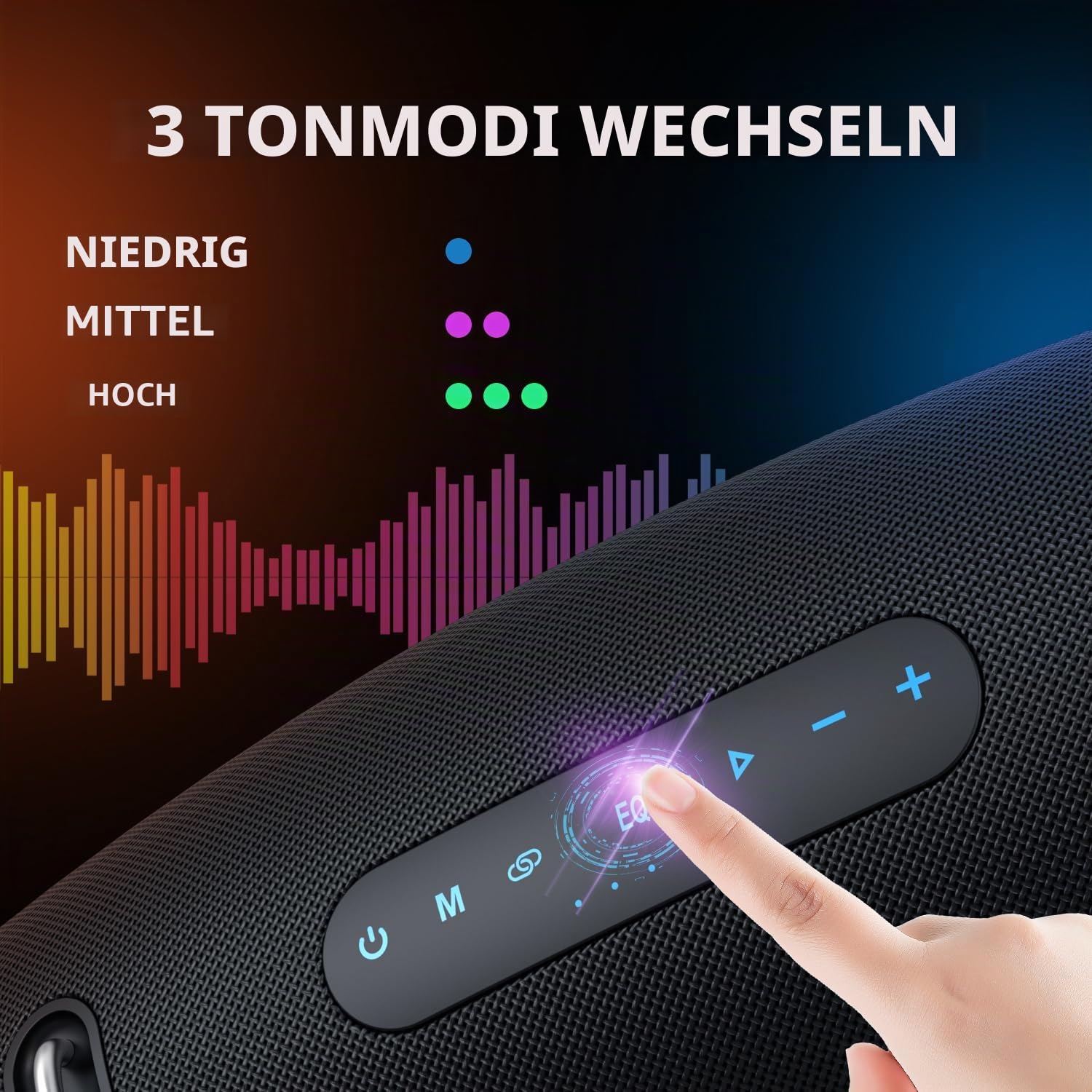 ZEALOT Bluetooth Lautsprecher,80W Tragbarer Bluetooth Box,BassUp Technologie,Stereo Laut,EQ,IPX5 Wasserdicht,14,400 mAh,Draussen Lautsprecher mit TF-Karten/USB/AUX