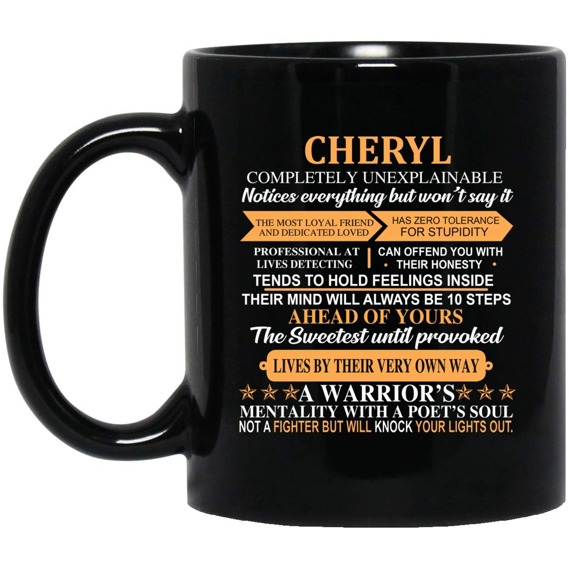 Personalized Mug For adult - CHERYL Completely Unexplainable - Personalized coffee mug For Grandson, Boyfriend On Happy New Year - Black Ceramic 11 Oz