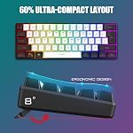 RedThunder 60% Gaming Keyboard and Mouse Combo, Ultra-Compact 61 Keys RGB Backlit Mini Keyboard, Lightweight 7200 DPI Honeycomb Optical Mouse, RGB Wired Gaming Set for PC PS5 Xbox Gamer(WhiteBlack)
