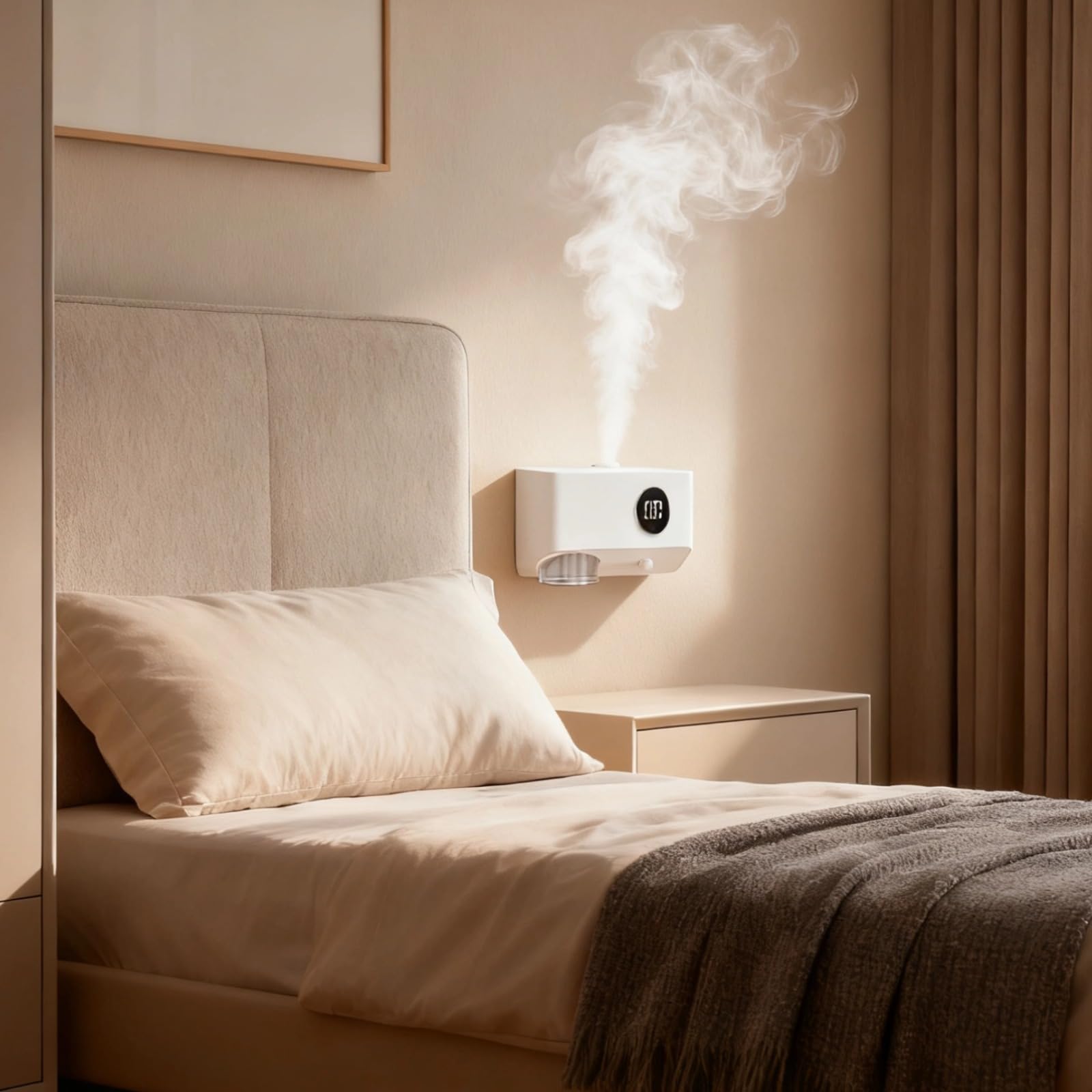 Diffusore di oli essenziali, piccolo diffusore di oli essenziali, ricaricabile, per aromaterapia, display digitale, grigio, 11,9 cm, 12,05 cm, per casa, hotel, camera degli animali domestici