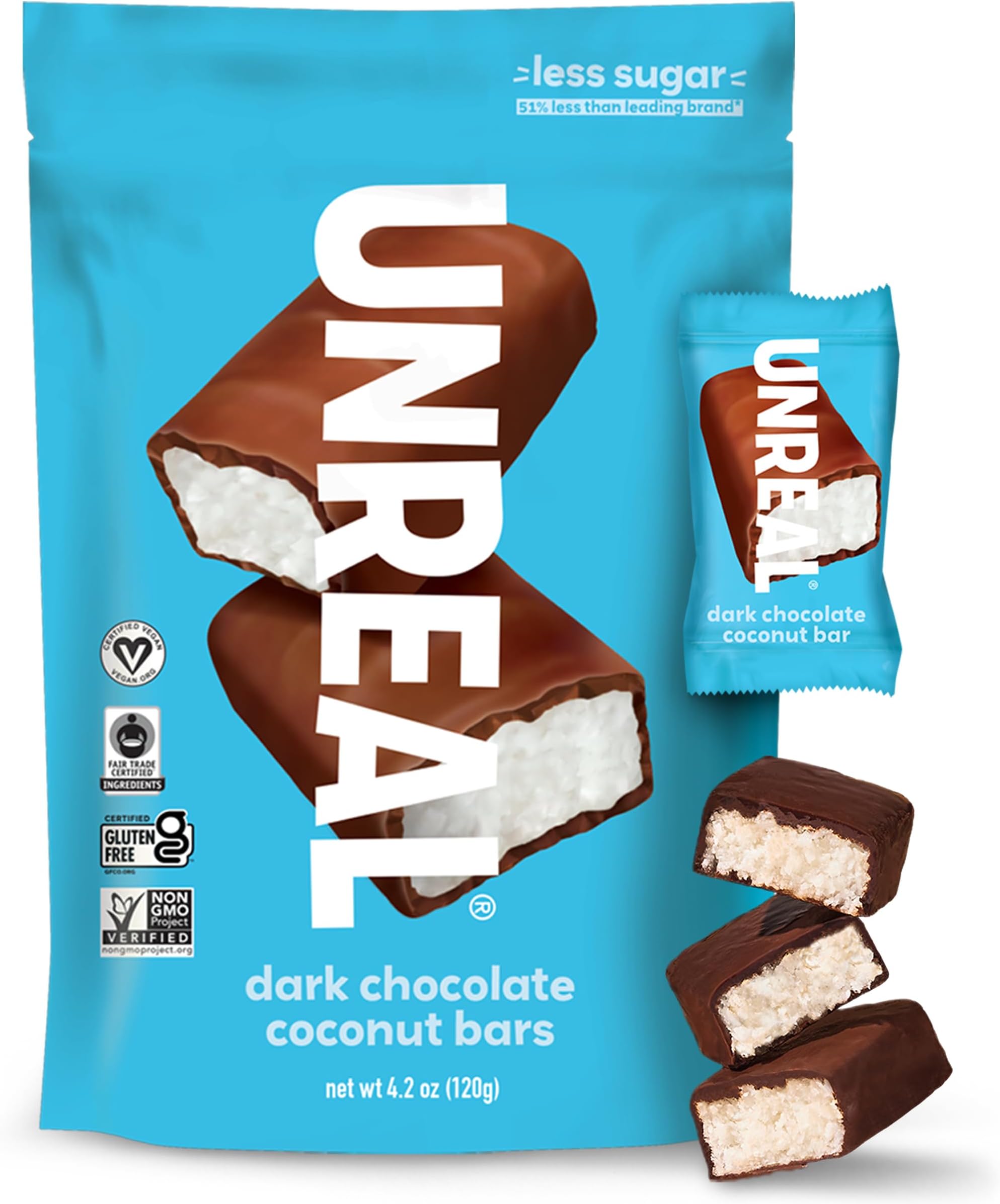 Coconut Bars Dark Chocolate, 4.2 Ounce
