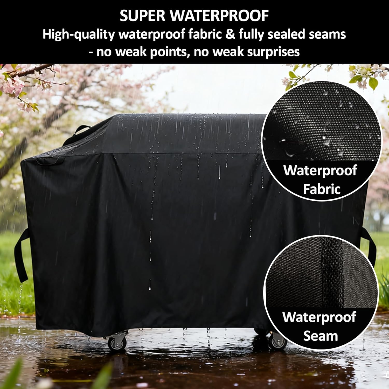 Griddle Cover for Blackstone 36 inch Griddle with Hood 5482, 600D Durable Heavy Duty Flat Top Grill Cover, Waterproof Rip-Proof Grill Cover for Blackstone and More 4-Burner Griddles