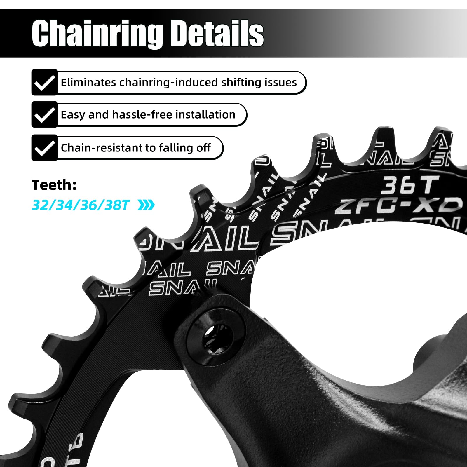 Juego de Bielas Cuadradas de 170 mm para Bicicleta de Montaña con Plato 104 BCD 32/34/36 / 38T, Manivela MTB de Aleación de Aluminio