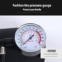 Vista 4 de Fiudx Compresor de aire del inflador de neumáticos,Bomba de aire de 12V para neumáticos de coche,Bomba de neumático portátil con manómetro