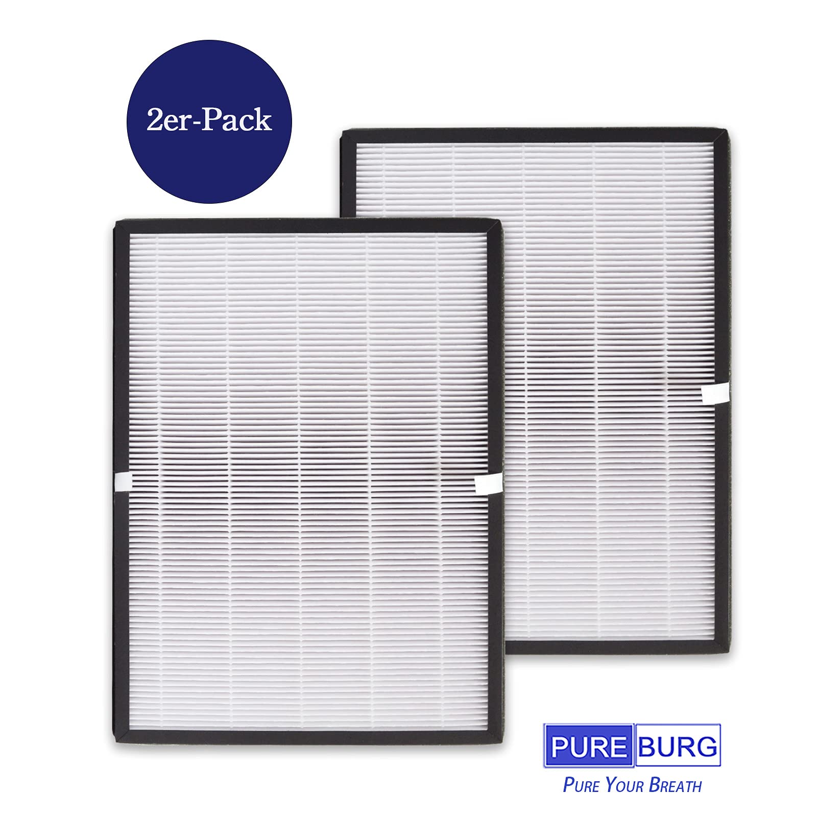 PUREBURG Ersatzfilter kompatibel mit Balter LR-02 Luftreiniger, H13 True HEPA und Aktivkohle 3-Stufen-Filtration,2er-Pack
