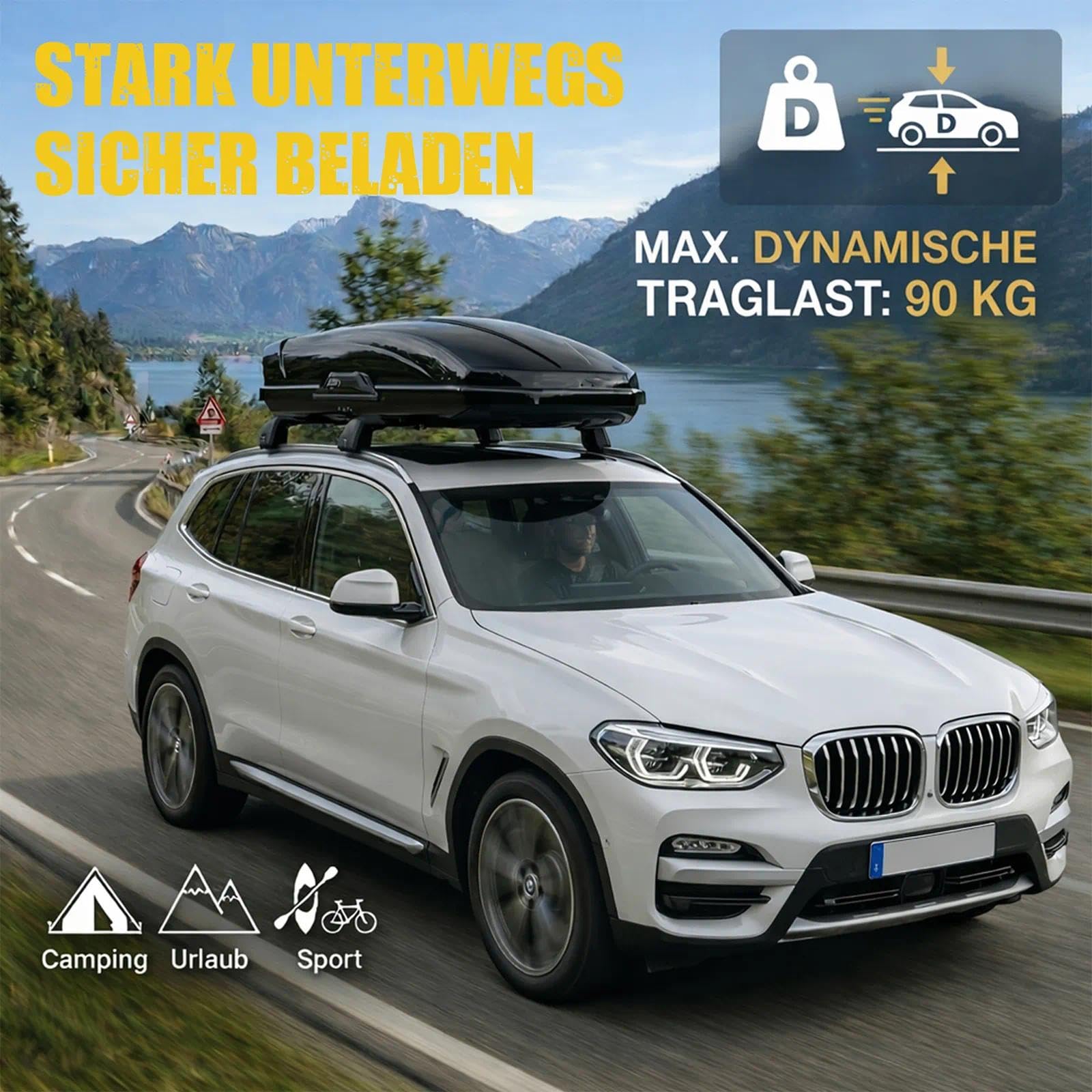 MIKKUPPA Premium Dachträger Querträger kompatibel mit BMW X3 G01 2018-2026 | 6063 Aluminium & PA6+30GF | Hohe Traglast für Dachbox & Fahrradträger