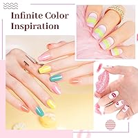 Vista 6 de JODSONE - Kit de esmalte de uñas de gel de 23 piezas, conjunto de esmalte de uñas de gel clásico de moda colorida, 3 botellas de capa base mate