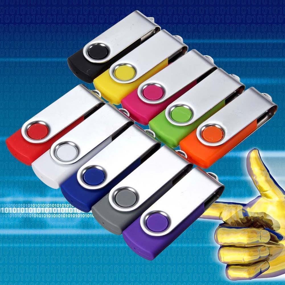 (8MB-64GB) Bulk USB Flash Drives 10 Pack, USB 2.0 Metal U Disk Pack Swivel Thumb Drives Pack (10X 16GB)