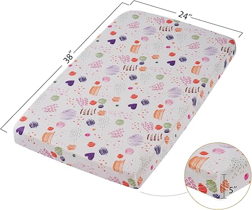 Miniatura 19 de TILLYOU Paquete de 2 sábanas bajeras para cuna, sábana bajera de microfibra de punto jersey suave para bebé, sábana portátil de mini paquete y Gris