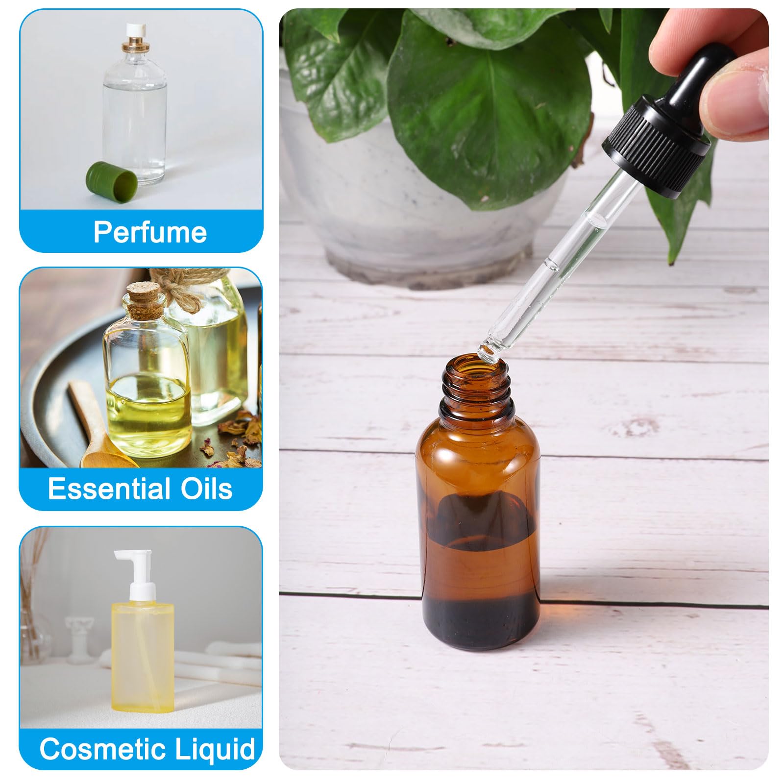 PATIKIL Frasco Gotero De Vidrio De 120ml 24 Piezas Recipiente Hermético Para Muestras De Aceites Esenciales Perfume Líquido Con Etiquetas Y Embudo Para Almacenamiento Hogar Viaje.