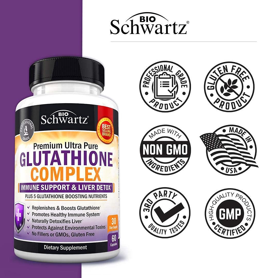 Glutathione Supplement Liver Detox with Quercetin Alpha Lipoic Acid Milk Thistle Liver