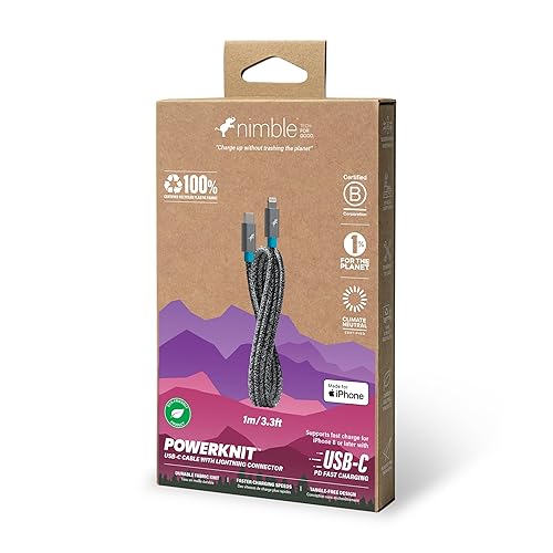 Miniatura 7 de Nimble Cable USB C a Lightning de 3.3 ft3.3 pies certificado Apple MFi Cable de iPhone tipo C cargador de iPhone de carga rápida compatible con