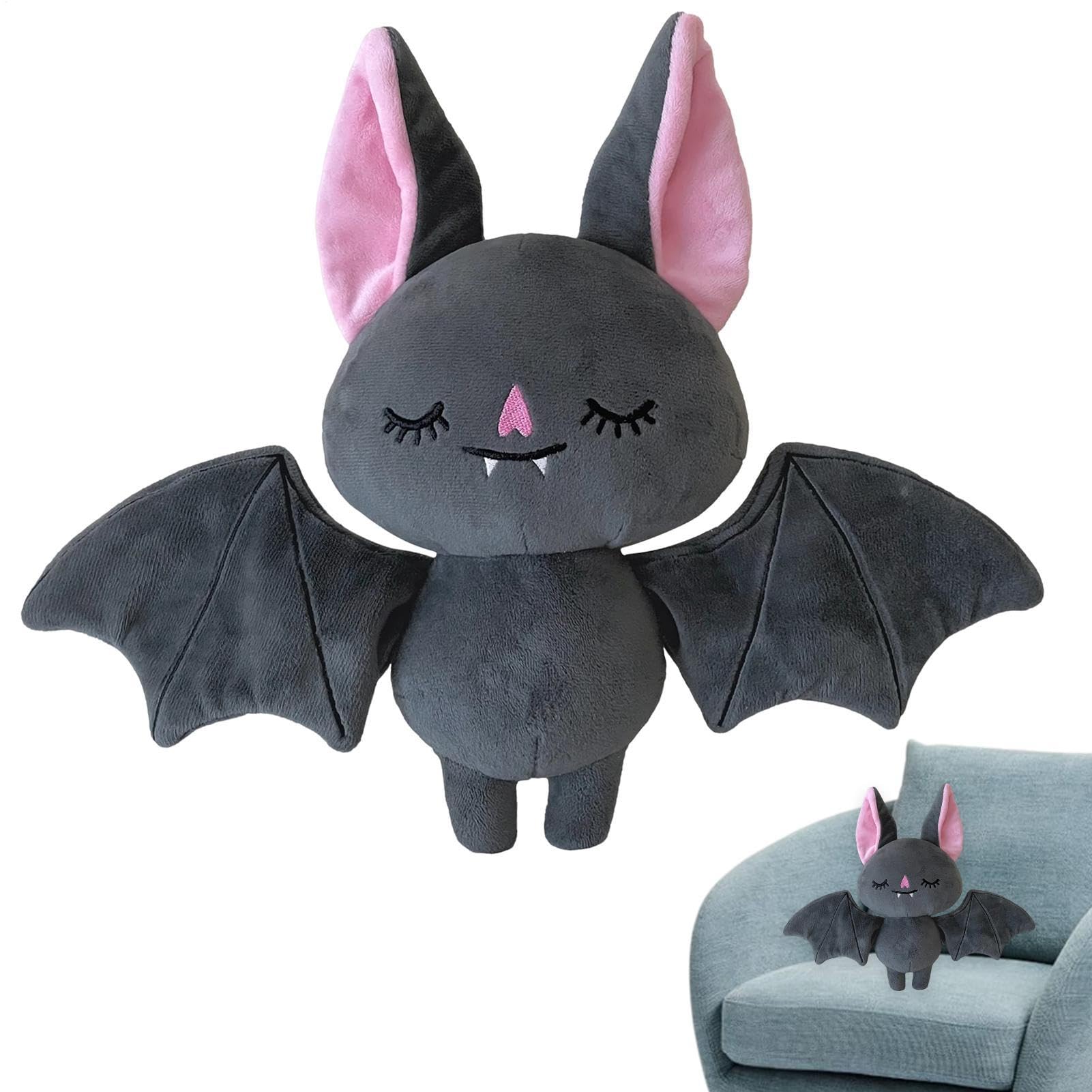 Halloween Plush Bat - Soft Cuddly Bats, Spooky Animal Doll | Pp Cotton Filling With Short Plushs, Three Dimensional Design For Sofa, Car Seat, Bed, And Gift Decor(Purple)(18cm/7.09)