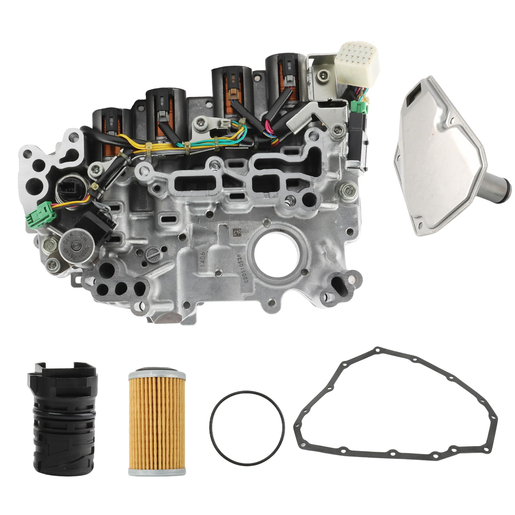 Photo 1 of RE0F11A JF015E CVT7 Transmission Valve Body with Solenoids & Filter Oil Pan Gasket Kit for Nissan Sentra 1.8L 2013-2019, for Versa 1.6L 2012-2016, for Chevrolet Spark 1.2L 2013-2015# 31705-X428B