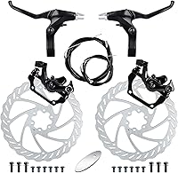 Vista 14 de RUJOI Kit de Frenos de Disco para Bicicleta, Caliper de Aluminio Delantero y Trasero, Palanca de Freno de Bicicleta Completa de Aleación