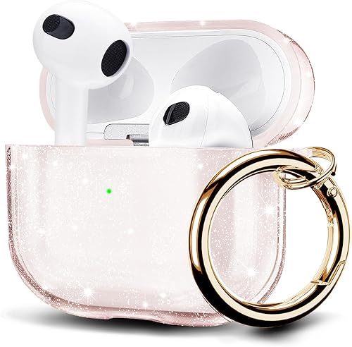 AIRSPO Funda para Airpods 3, funda protectora de TPU suave y transparente compatible con Apple AirPods de 3 generación, funda de carga inalámbrica