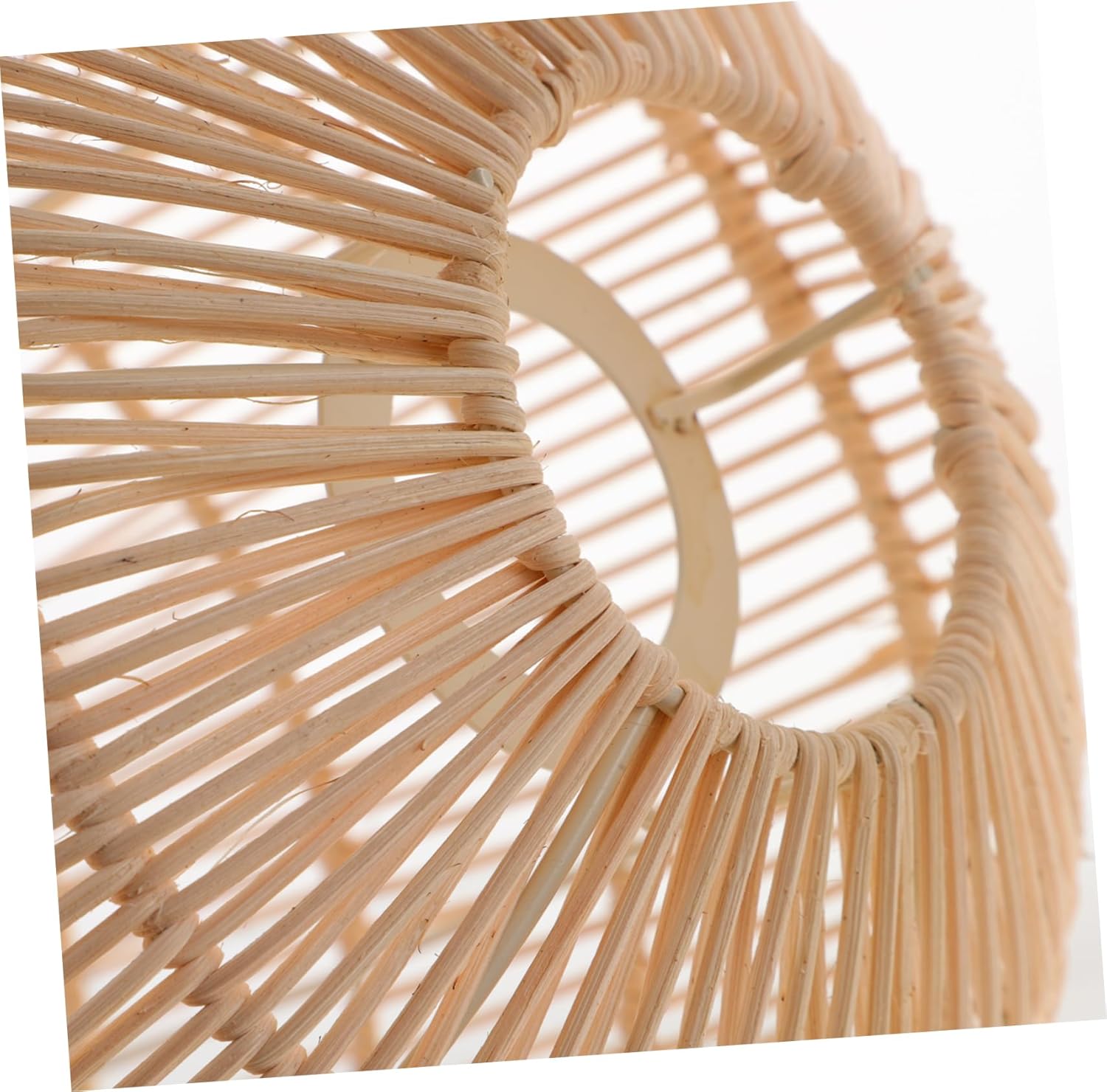 HOMSFOU Woven Rattan Lampshade Ceiling Light Cover Vintage Indoor Pendant Shade for Bedroom Rustic Diffuse Lighting Easy to Install