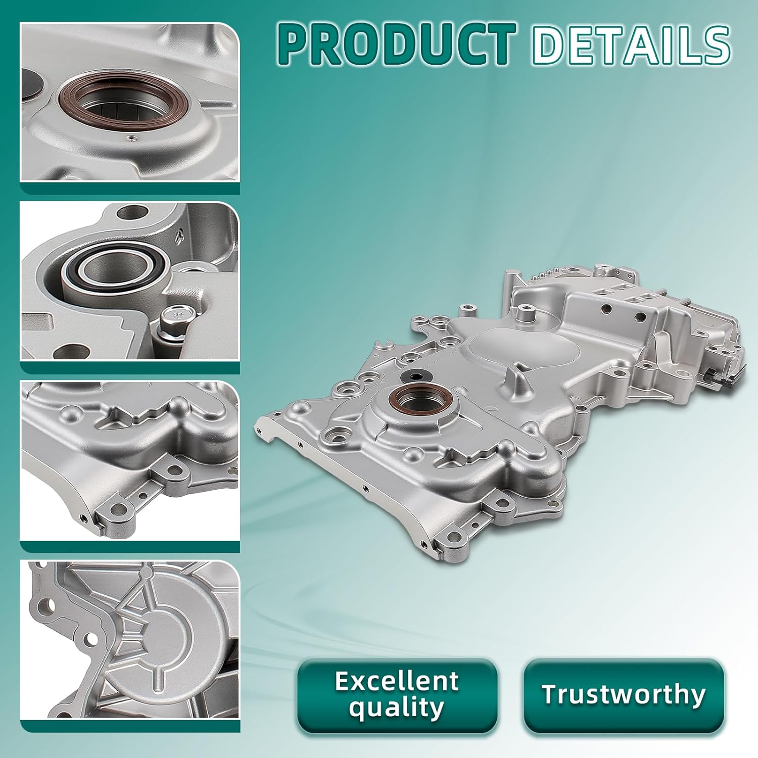 AUTOKAY Engine Oil Pump Timing Chain Cover Fits for Hyundai Elantra 2017-2020 2.0L