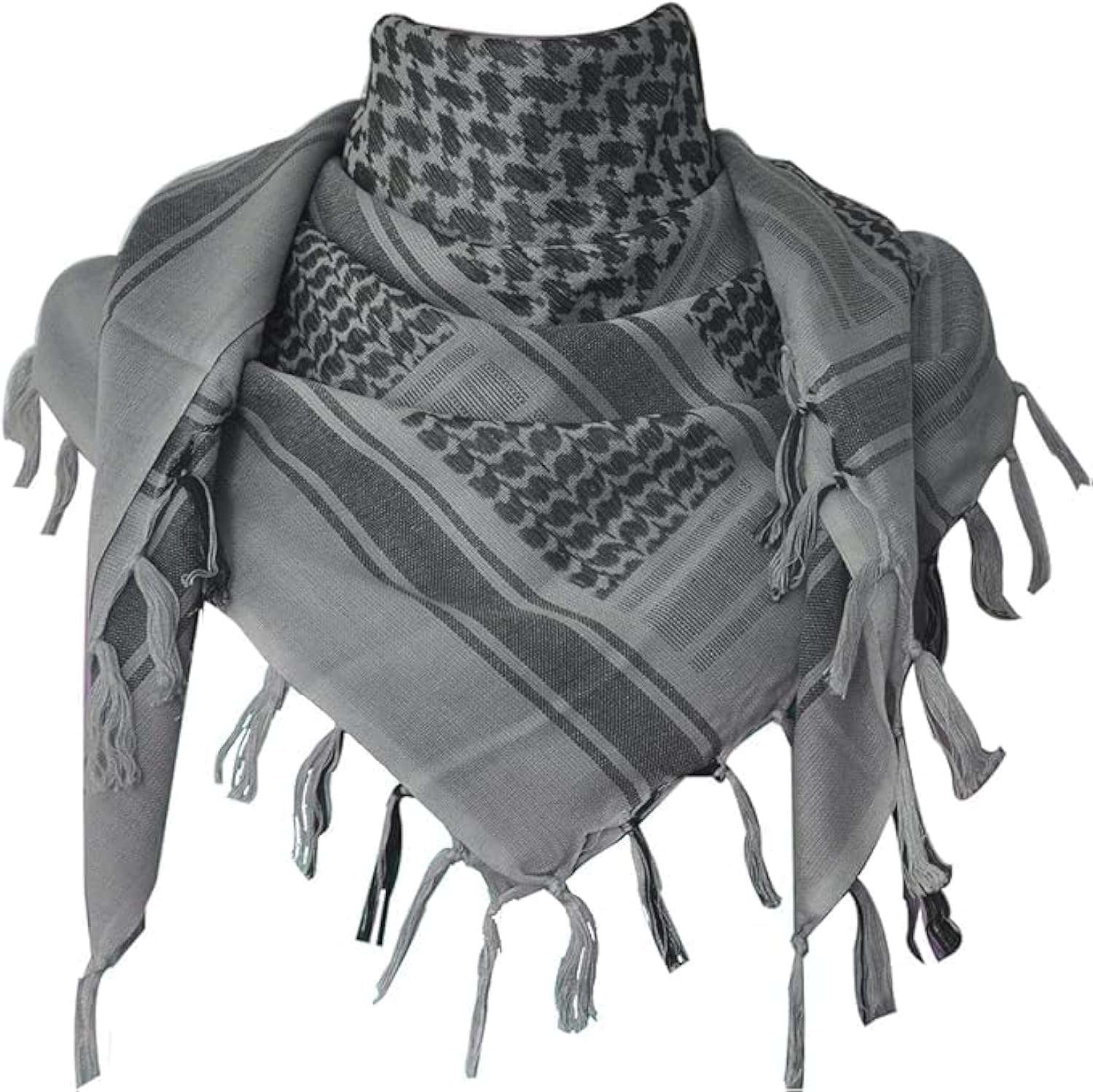 GenericScarf Shemagh Head Neck Scarf 100% Cotton Desert Arab Wrap Tactical Keffiyeh Shawl Scarve with Tassel 43x43 inches