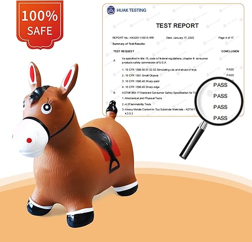 Miniatura 4 de HotMax Caballo hinchable, tolva inflable de animales para niños pequeños o niños, juguetes de salto de goma para niños o niñas, regalo de cumpleaños