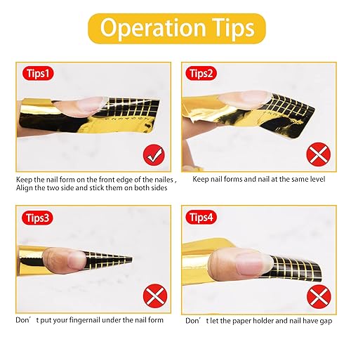 Miniatura 5 de 500 piezas de formas de uñas acrílicas, formas de uñas rectangulares de poligel, formas de uñas para uñas acrílicas, calcomanías de guía de