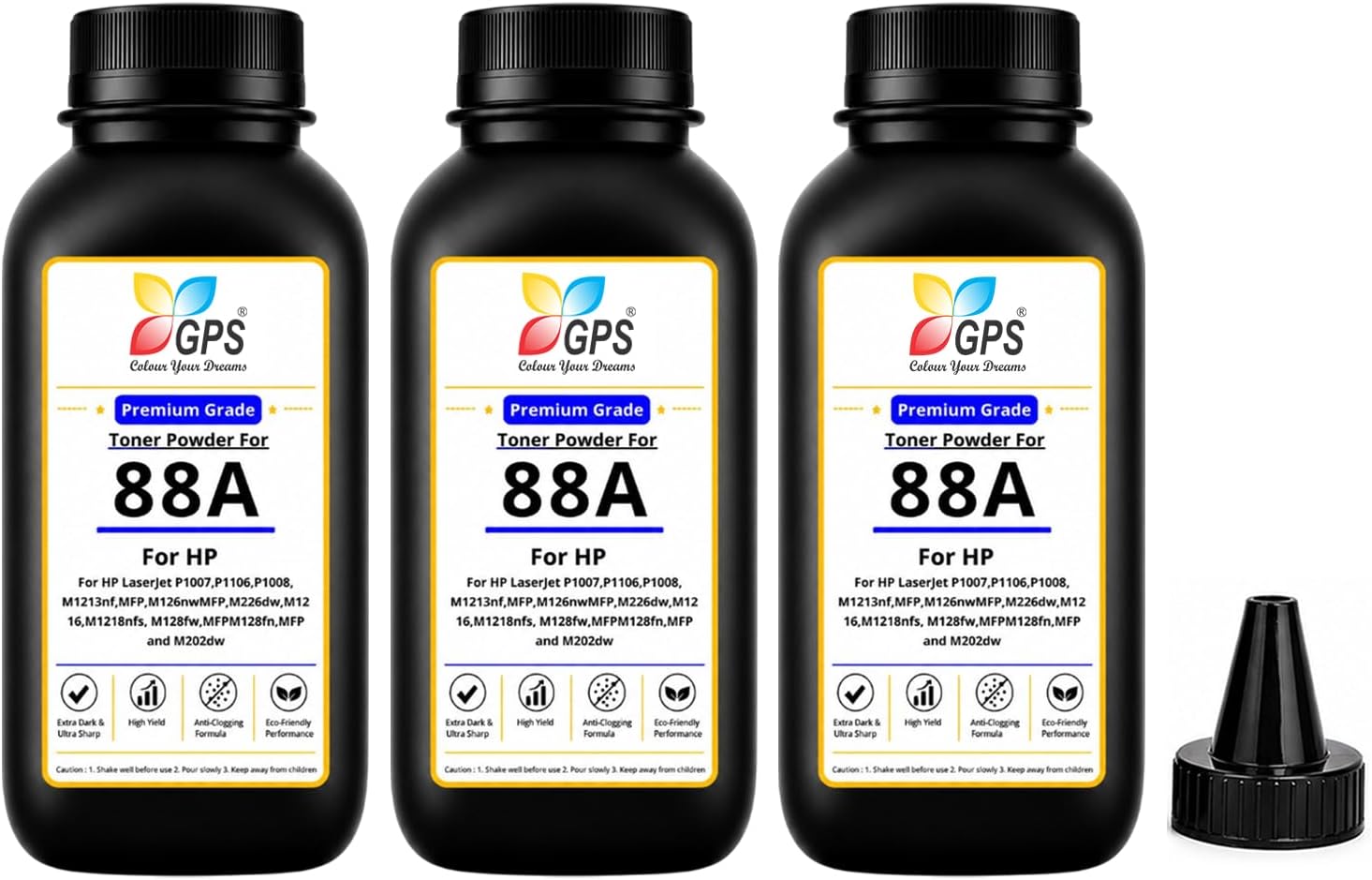 GPS Colour Your Dreams Laser Toner Powder Refilling for HP 88A / CC388A Powder Pack of 3