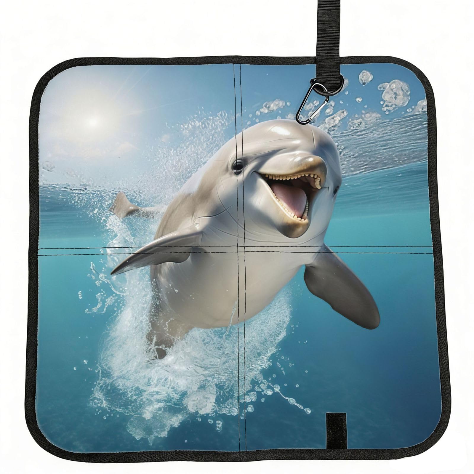 AYYQWE Funny Animal Dolphin Print Foldable Seat Cushion Portable Chair Pad Office Commuting Picnic Camping Outdoor