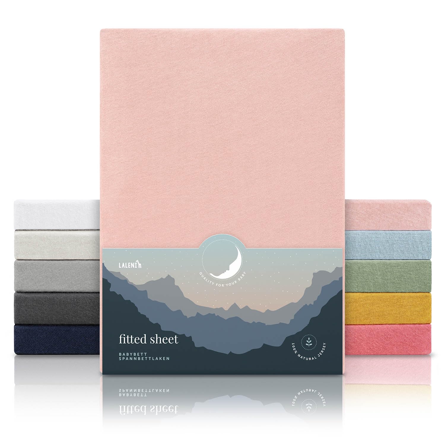 Laleni Sabana Bajera 60to70x120to140x15cm Oeko-Tex - sabanaja Bajera 100% Algodon para Cama de Infantil Set de 2-Ropa de Cama Infantil - para Cuna Bebe Color Moonlight Grey - Gris — view 18