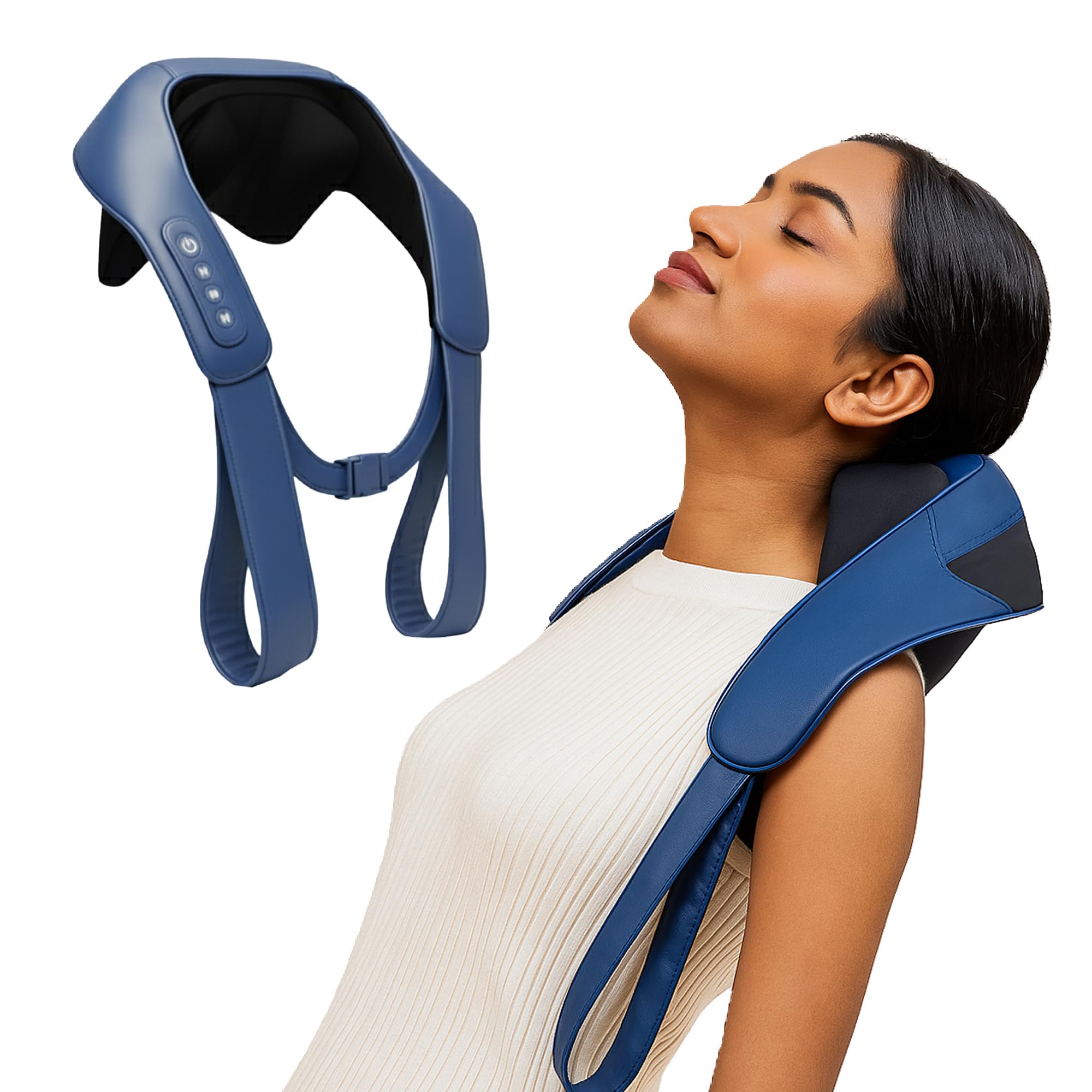 Durafit Snap-On Neck Massager with Heat | Portable Electric Neck and Shoulder Massager | Deep Tissue Vibration Massage Device for Pain Relief, Muscle Relaxation & Blood Circulation at Home & Travel-image-43