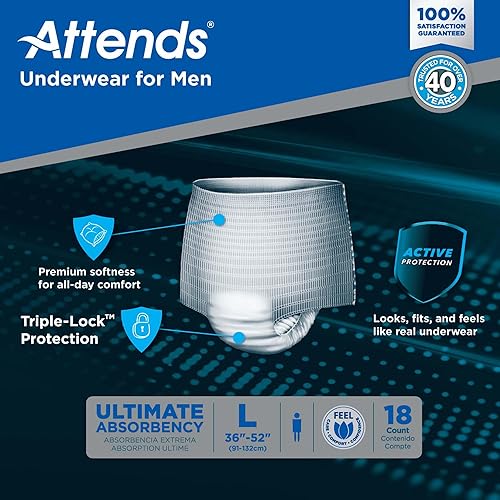 Miniatura 7 de Attends Ropa interior discreta, para hombre grande/extra grande 38" - 64" Número de parte Adum35 (18/paquete)