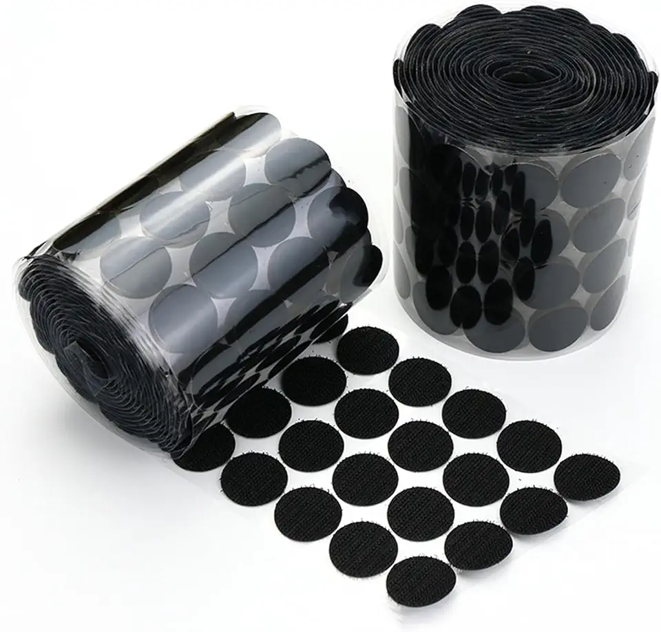Hook and Loop Dots with Adhesive (102 Sets), Azonee 15mm Diameter Nylon Sticky Back Hook Coins for DIY Crafts, Office, Classroom, and Home Use